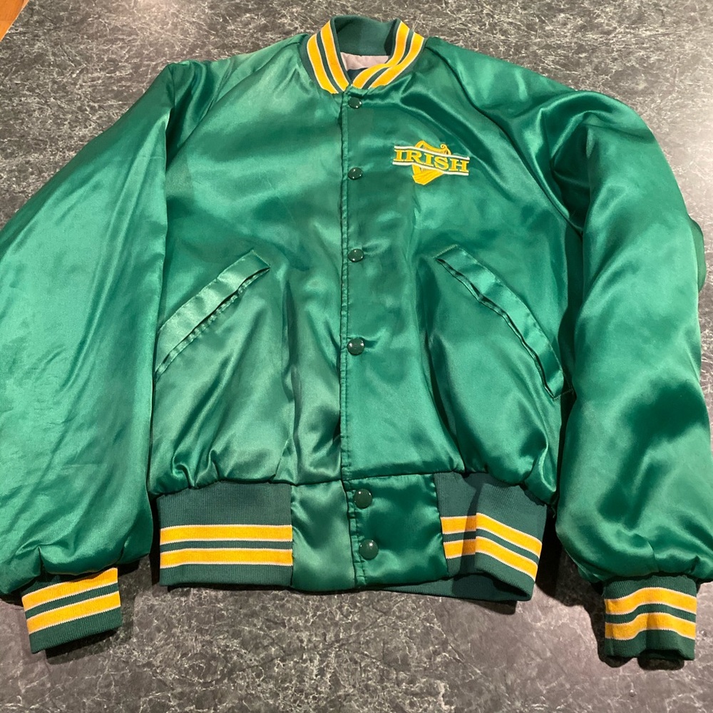 Vintage Green & Yellow IRISH Snap Button Jacket